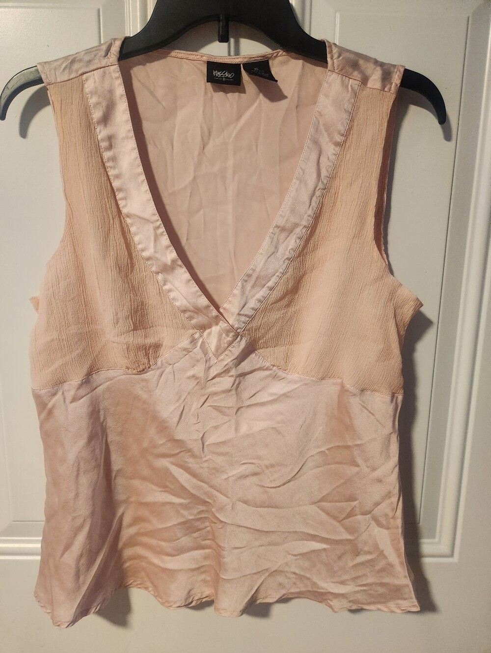 Mossimo Blush V-Neck Sleeveless Camisole Tanktop Size Xl 100% Silk